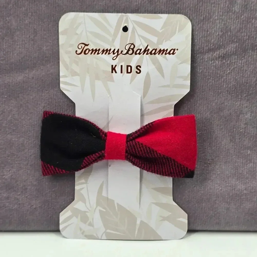 Tommy Bahama Kids Red Black‎ Bow Hair Clip Accessories NWT